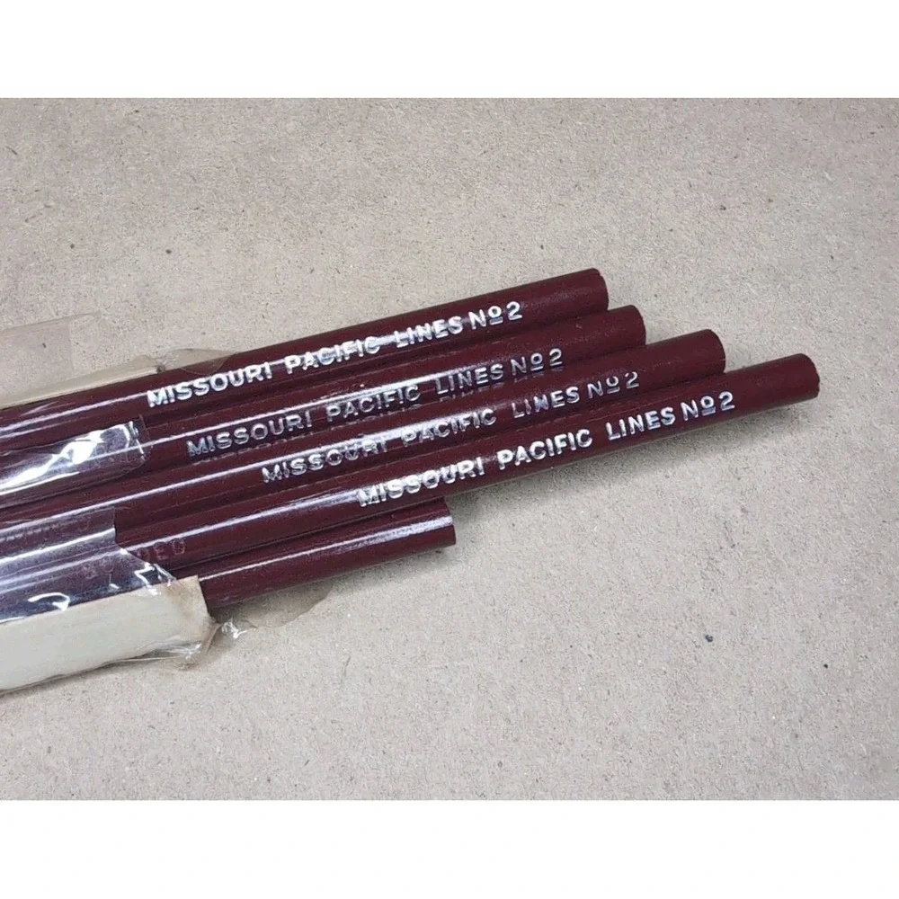 Lot Of 9 Vintage NOS Missouri Pacific Lines Pencils No. 2 Unused MoPac Railroad